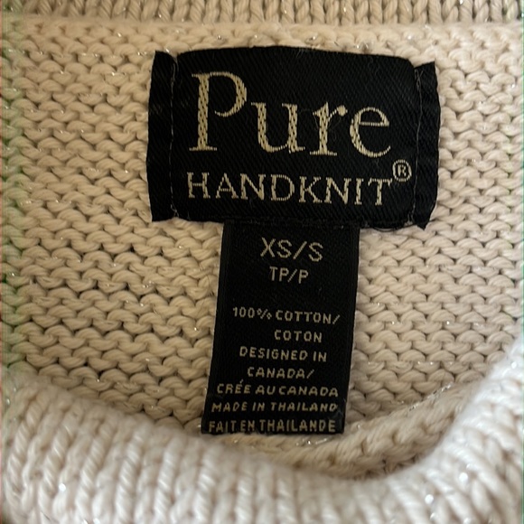 PURE Handknit Canada sweater cream size xs/s - Picture 6 of 6